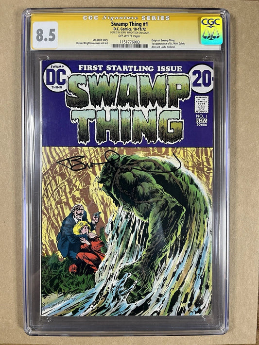 SWAMP THING #1 CGC SS 8.5 - 1972 - SIGNED BY BERNIE WRIGHTSON - BRONZE AGE KEY