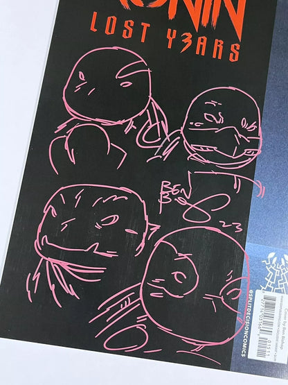TMNT: THE LAST RONIN - LOST YEARS #3 - 2023 - VF/NM - BEN BISHOP VARIANT - SIGNED BY BISHOP w/ 2 SKETCHES - IDW