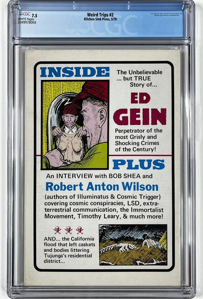 WEIRD TRIPS #2 CGC 7.5 - 1978 - ED GEIN COVER & STORY - WM. STOUT COVER