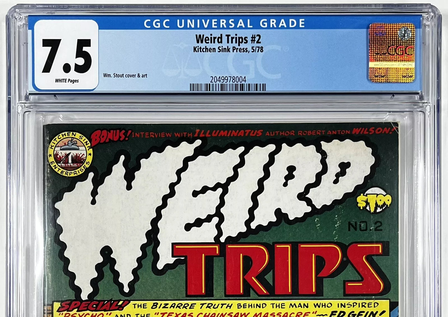 WEIRD TRIPS #2 CGC 7.5 - 1978 - ED GEIN COVER & STORY - WM. STOUT COVER