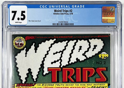 WEIRD TRIPS #2 CGC 7.5 - 1978 - ED GEIN COVER & STORY - WM. STOUT COVER