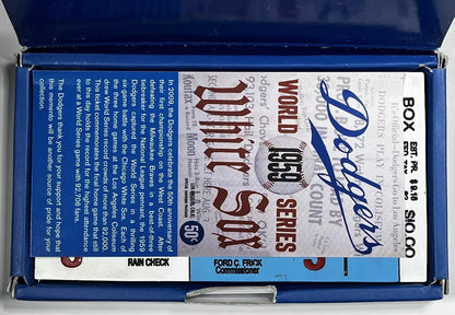 50TH ANNIVIVERSARY DODGERS 1ST CHAMPIONSHIP IN LA - WORLD SERIES 1959 - CERAMIC TICKET STUB - 2009