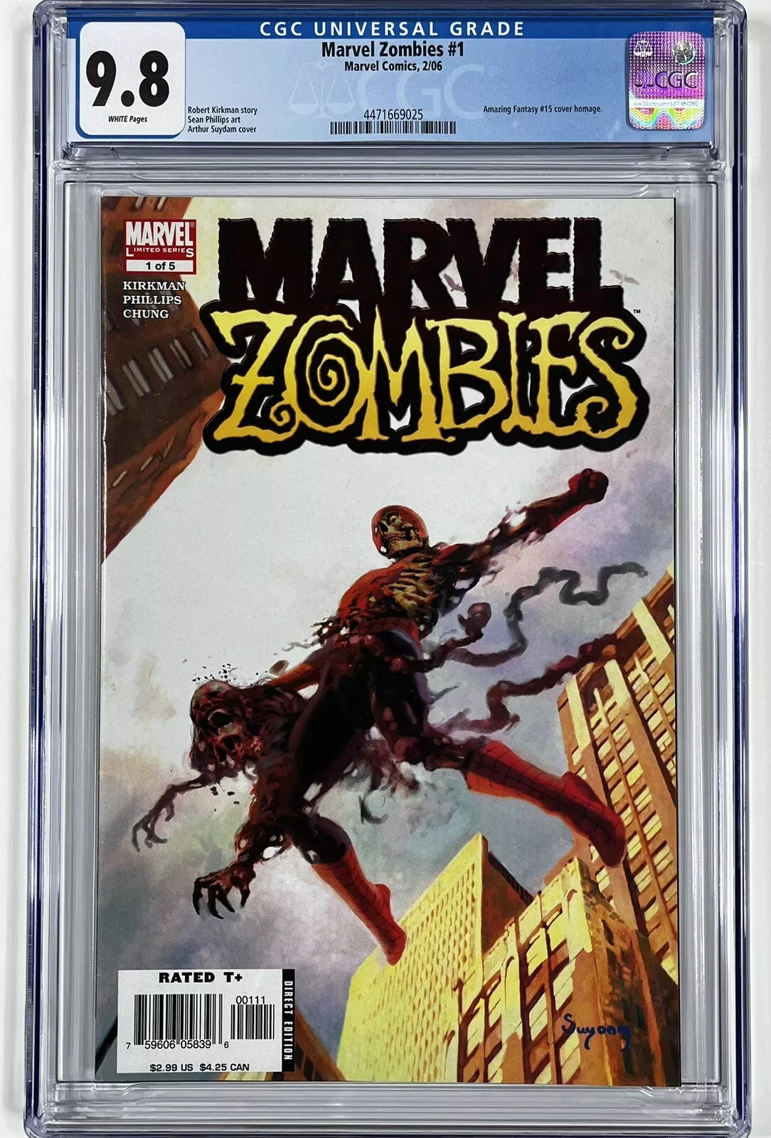 MARVEL ZOMBIES #1 CGC 9.8 - 2006 - 1ST PRINT - AMAZING FANTASY #15 HOMAGE