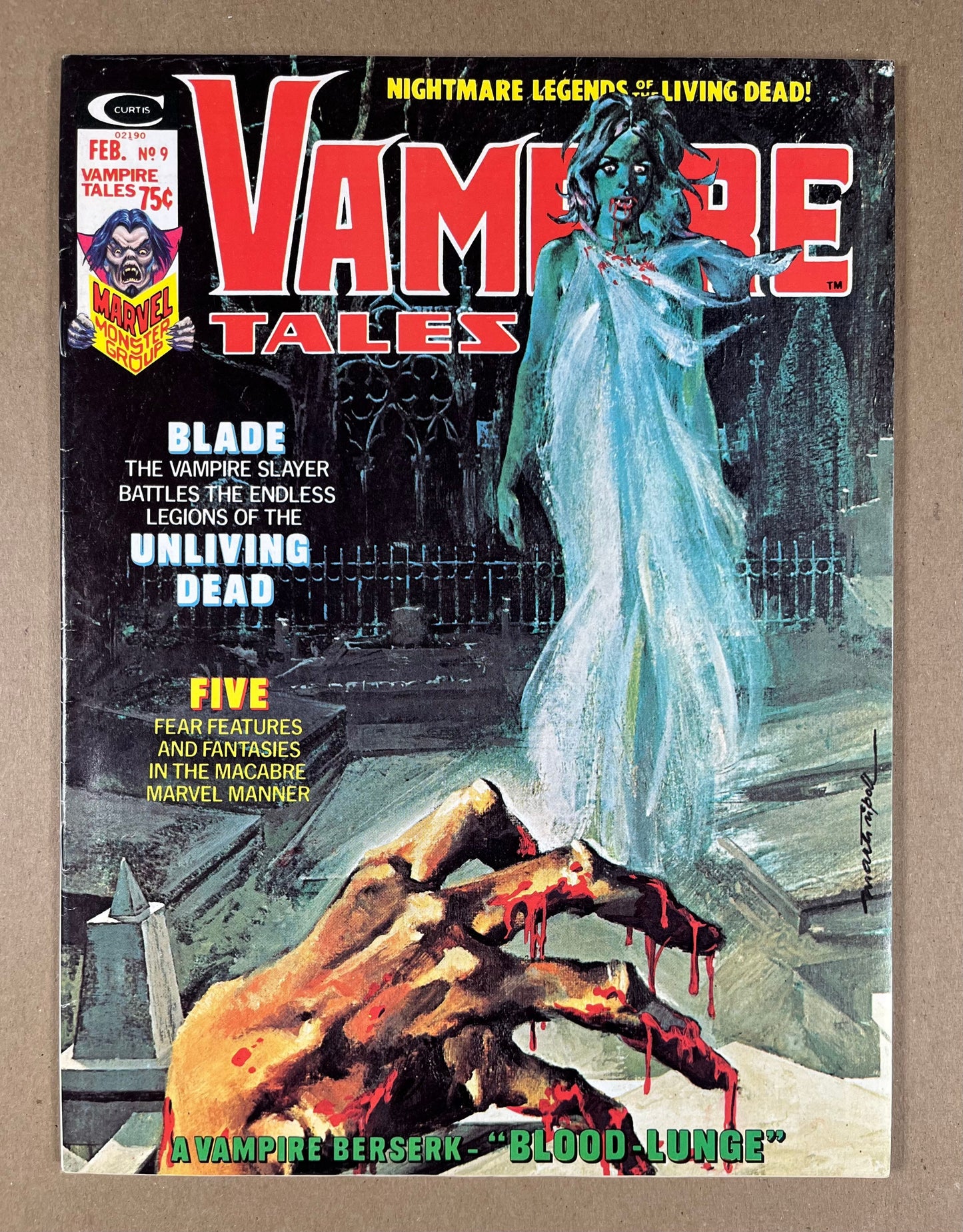 VAMPIRE TALES #9 - 1975 - FN - BLADE STORY - MARVEL